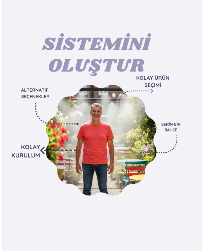 Açık Alan Serinletme Sistemini Kendin Oluştur. Orta Basınç 