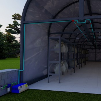 50 M2 Mantarhaneler İçin 12 Nozullu Nemlendirme Sistemi Nem Ve Zaman Kontrollü No:M4