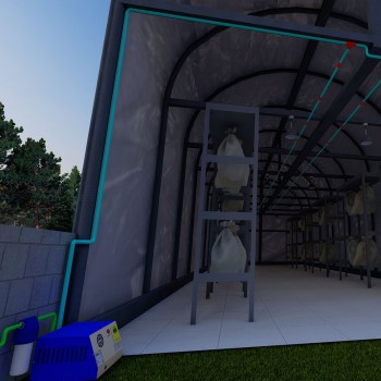 100-150 M2 Mantarhaneler İçin 30 Nozullu Nemlendirme Sistemi Zaman Kontrollü No:M2