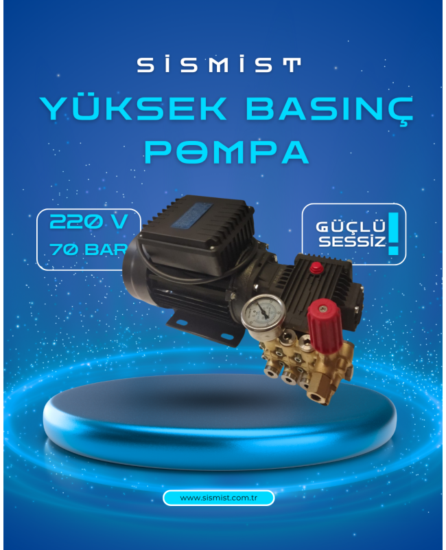 Sismist Yüksek Basınç Çıplak Pompa-Motor Grubu 2-4-7-11-15Lt(70-120 Bar)